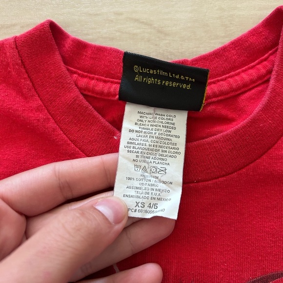 Vintage Star Wars Red Graphic T-Shirt size youth xs (4-5) - Picture 5 of 8